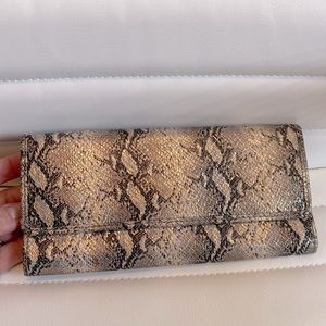 HOBO International Ardor Leather Continental Wallet Snake Print
